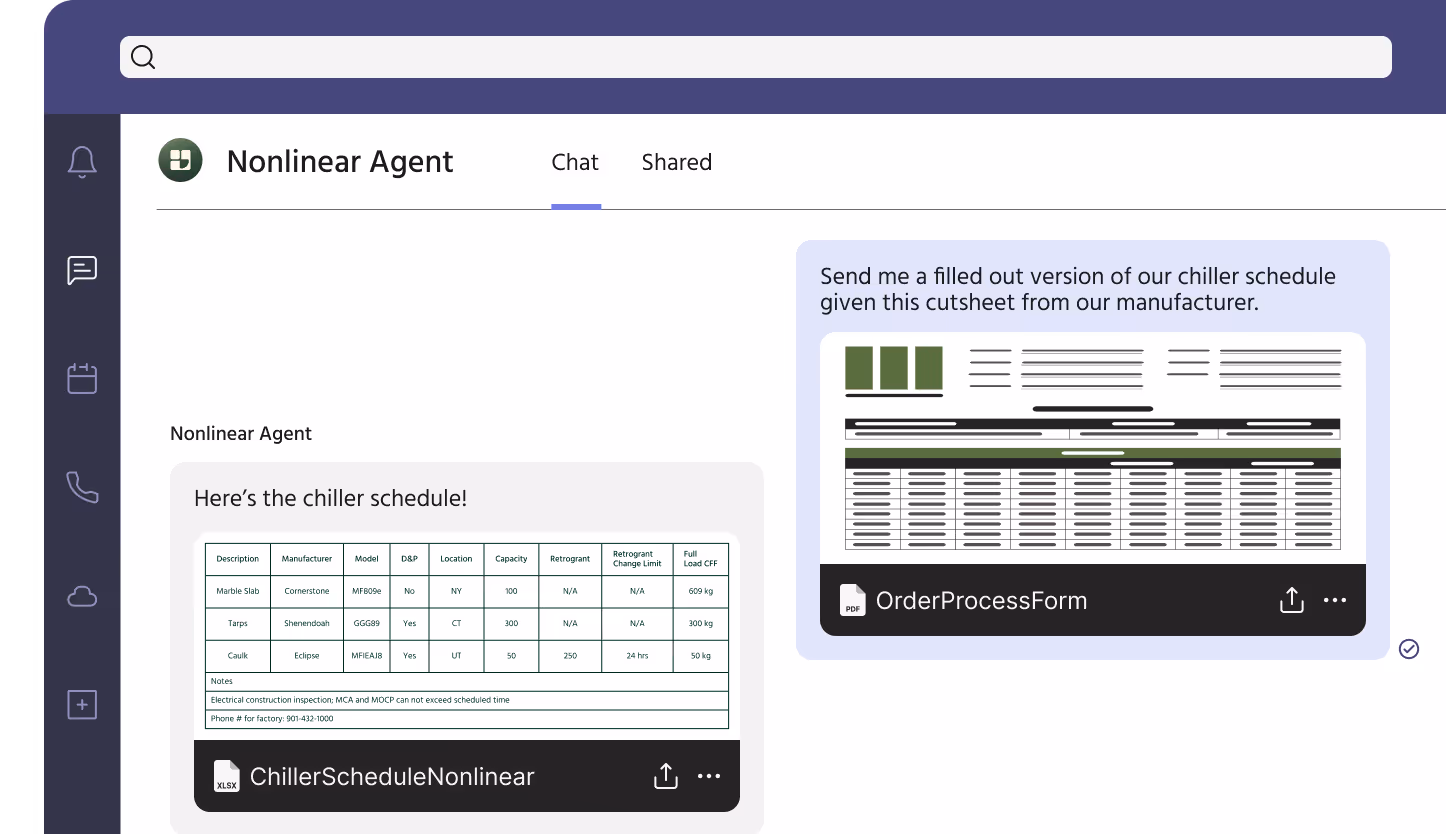 Nonlinear agent mockup